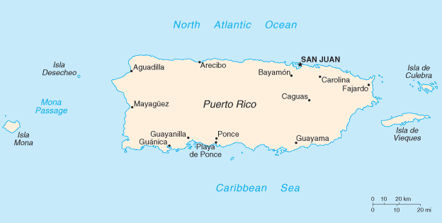 political map of puerto rico